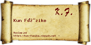 Kun Füzike névjegykártya